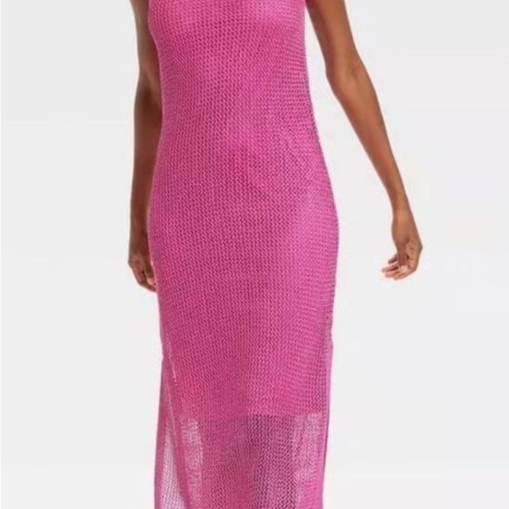 Vibrant Pink Sleeveless Knit Dress